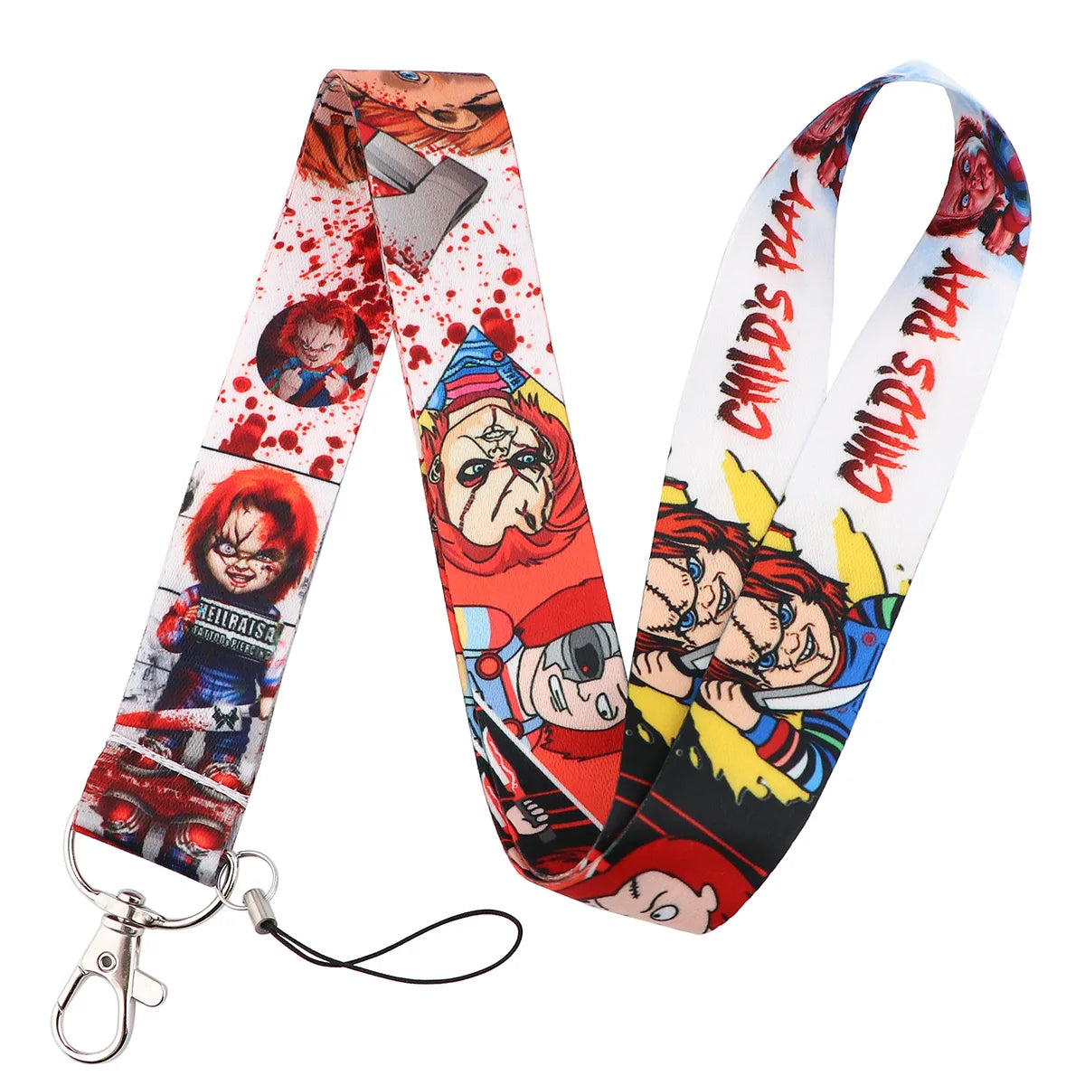 Halloween Neck Strap Lanyards Horror Movie Keychain Badge Holder ID Credit Card Pass Hang Rope Lanyard for Key Accessories Gifts