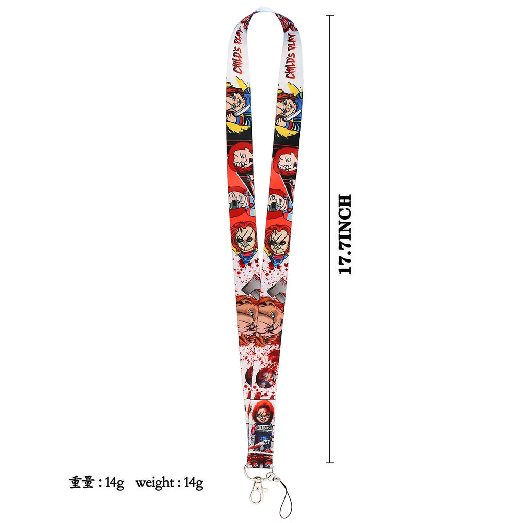 Halloween Neck Strap Lanyards Horror Movie Keychain Badge Holder ID Credit Card Pass Hang Rope Lanyard for Key Accessories Gifts