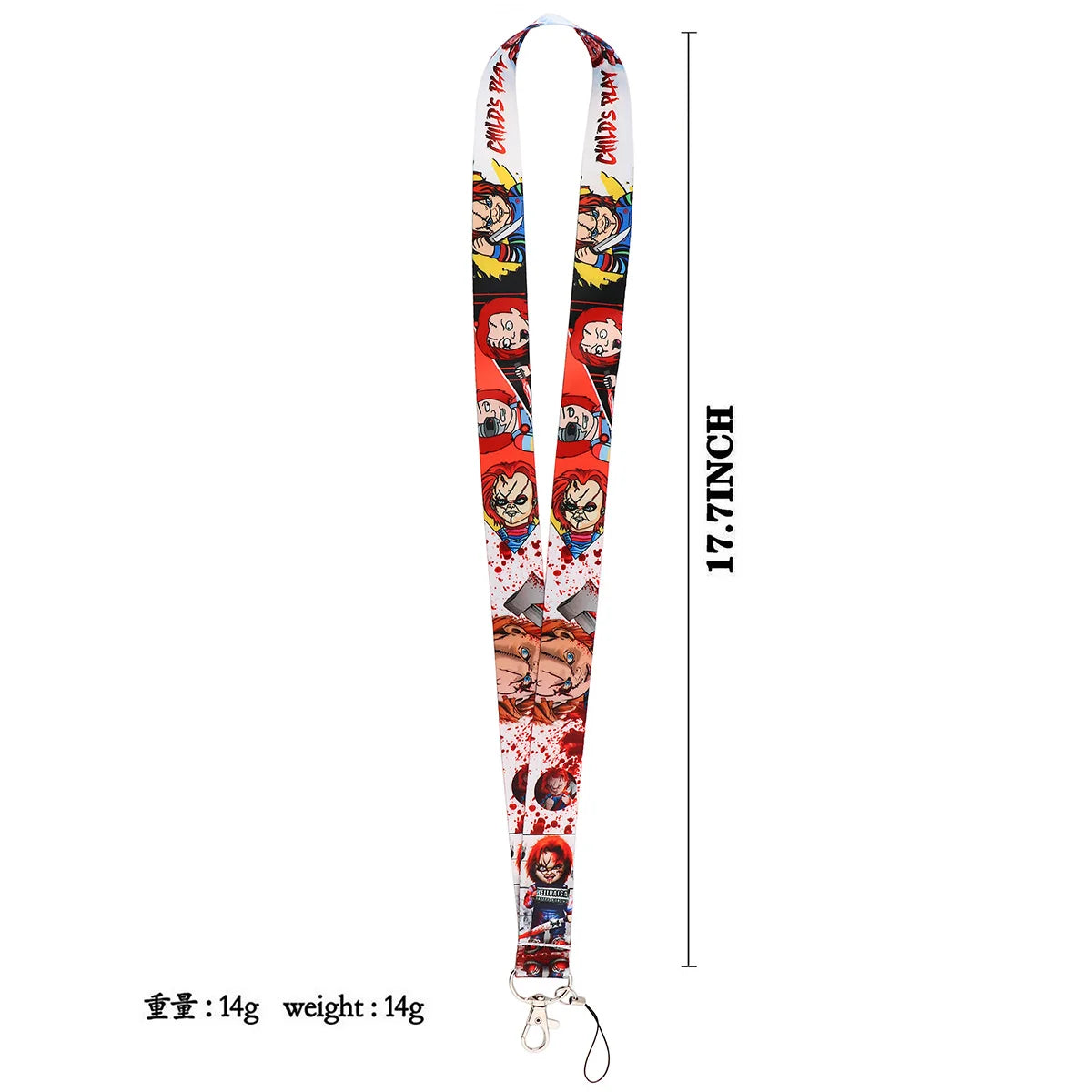 Halloween Neck Strap Lanyards Horror Movie Keychain Badge Holder ID Credit Card Pass Hang Rope Lanyard for Key Accessories Gifts