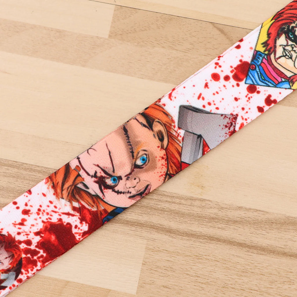 Halloween Neck Strap Lanyards Horror Movie Keychain Badge Holder ID Credit Card Pass Hang Rope Lanyard for Key Accessories Gifts